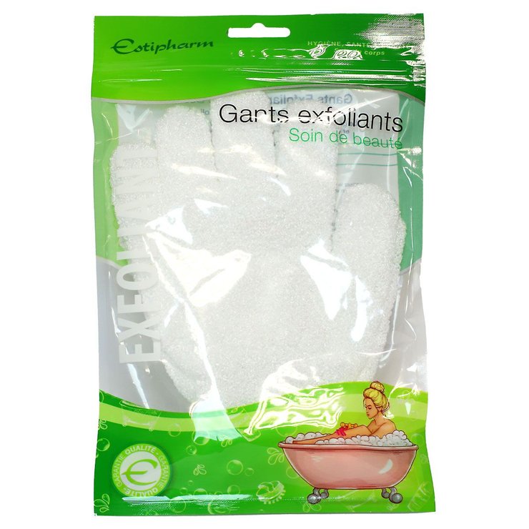 2 gants exfoliants 100% polyamide
