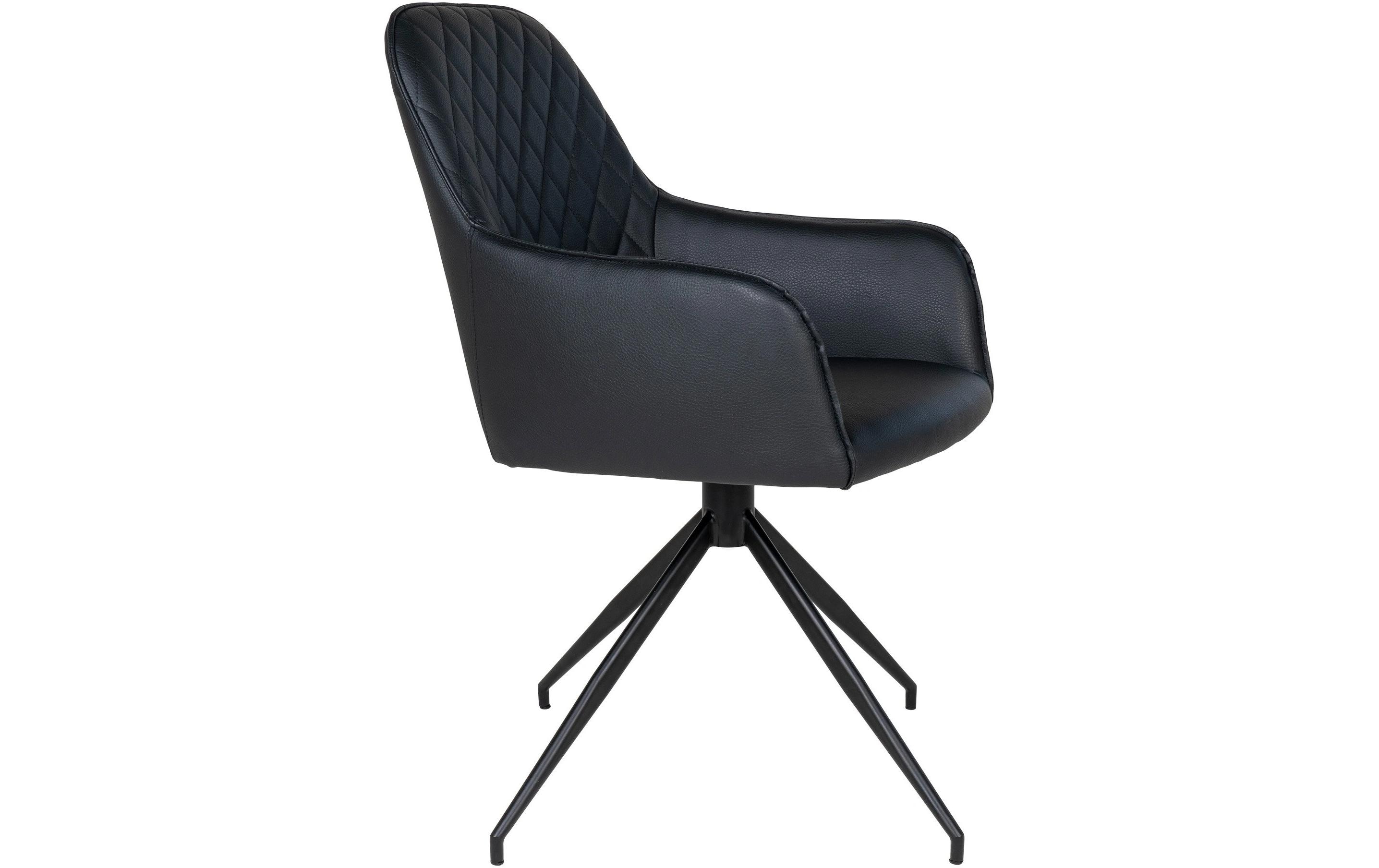 Stuhl Harbo 62 x 56 x 89, Schwarz, 1 Stück<br>Esszimmerstuhl mit Armlehnen und mit Drehgelenk