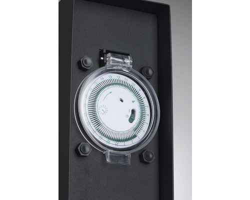 Dubbele tuinstopcontact, antraciet, met timer, H 230 mm
