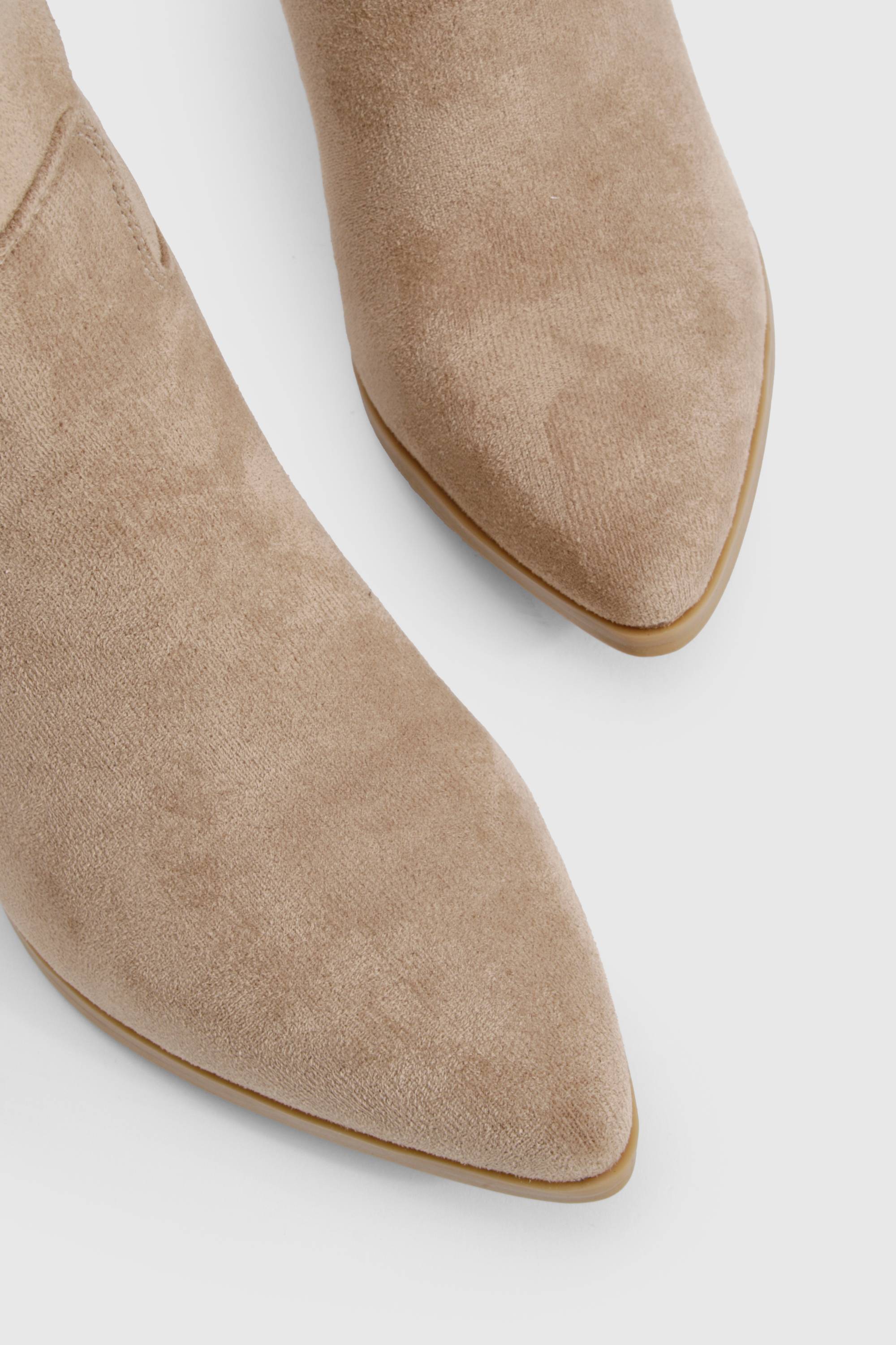 boohoo Faux Suede Bottes Western Mi-Mollet