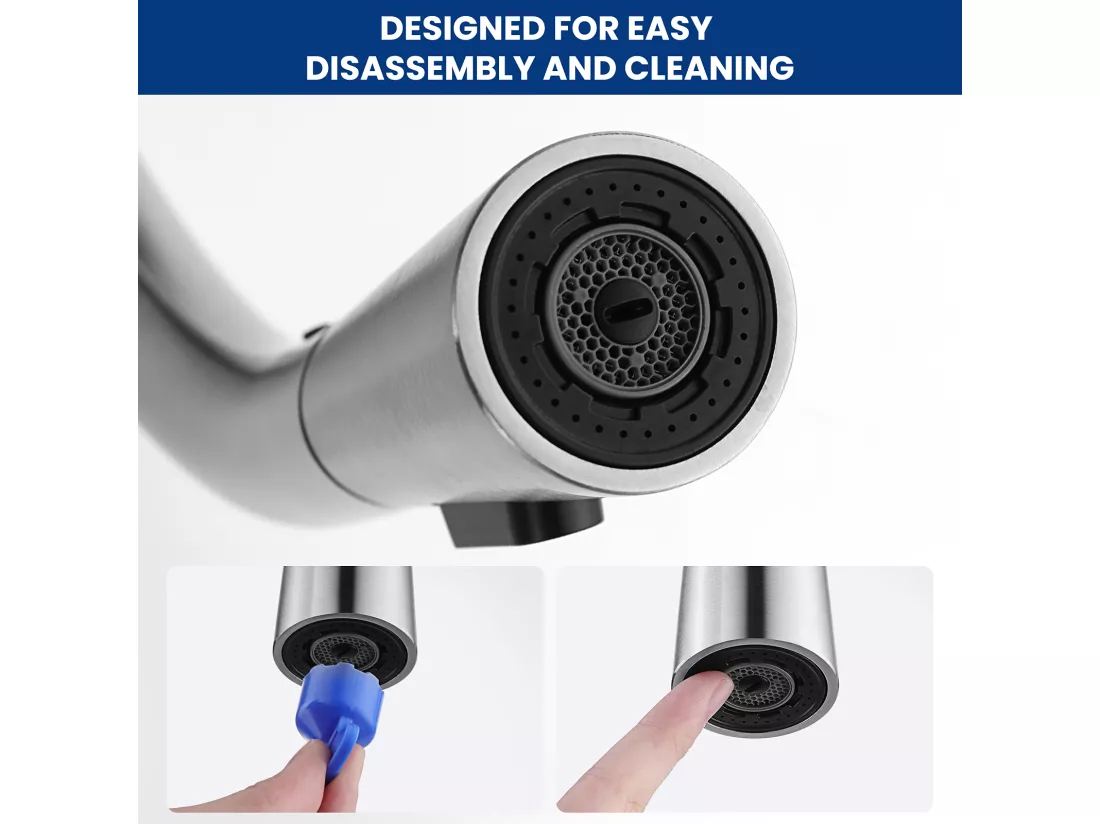 Mitigeur de Cuisine Brossé avec 3 Modes Jets Eau, Cecipa max Robinet Evier Haute Qualité 360 Rotatif, Mitigeur avec Douchette Extractible,EU Modèle