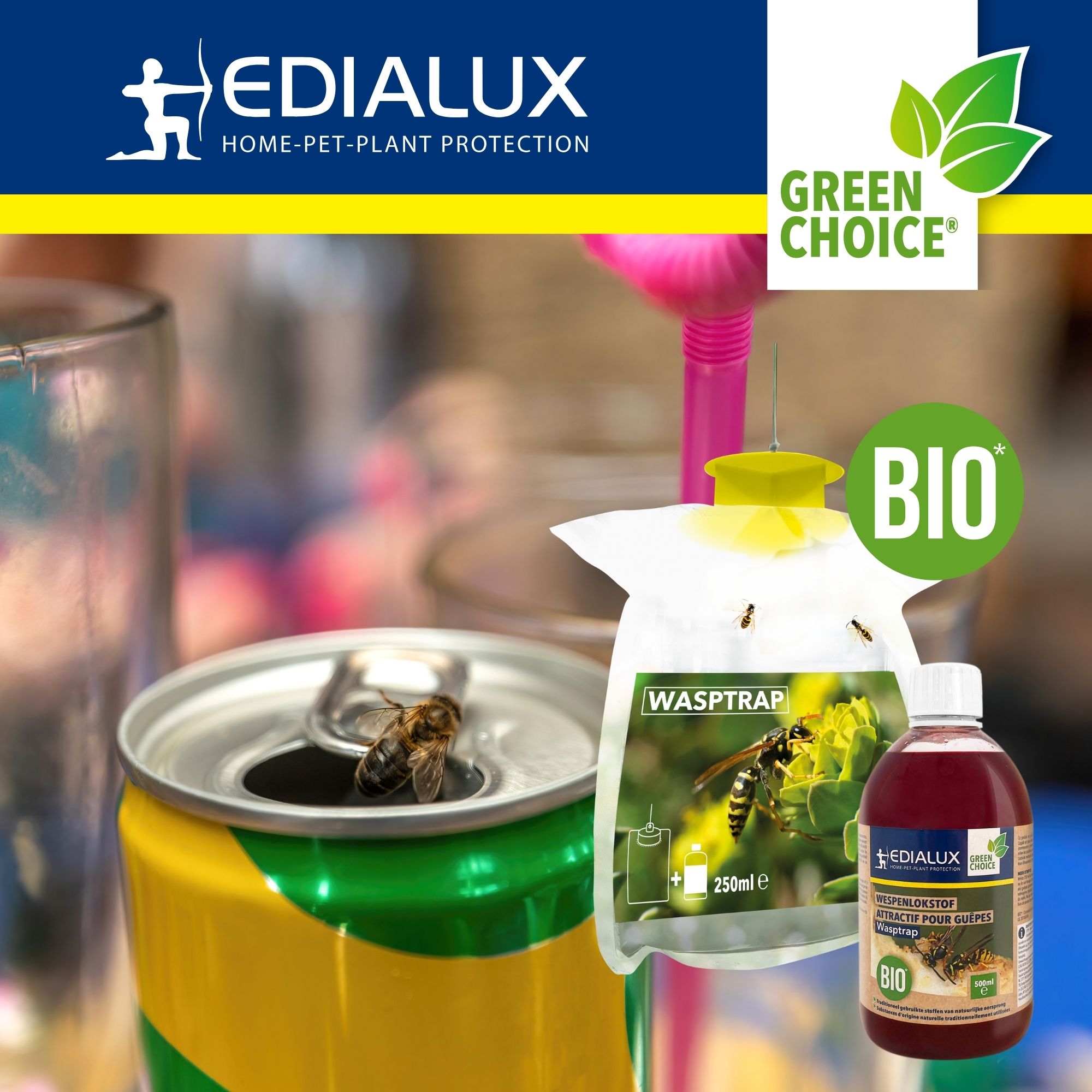 Edialux Gebruiksklare wespvangzak met 250ml lokvloeistof