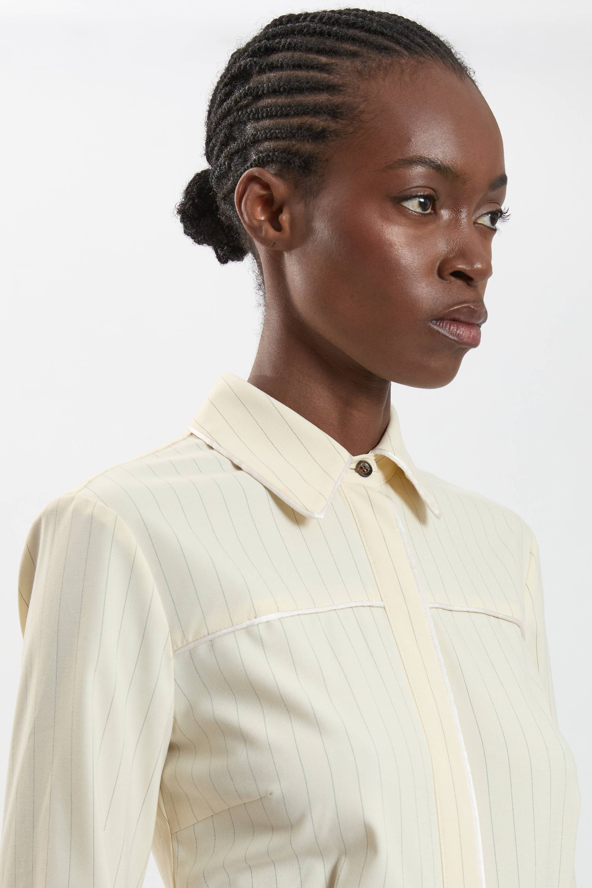 KarenMillen Robe Maxi À Rayures Fines Et Col Tailleur Petite