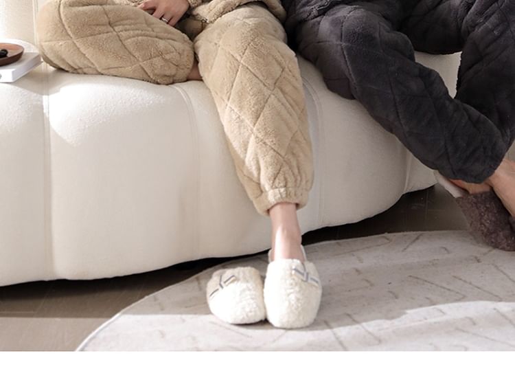 Jeony - Bijpassende loungewearset voor koppels: koraalfleece jack met capuchon en broek