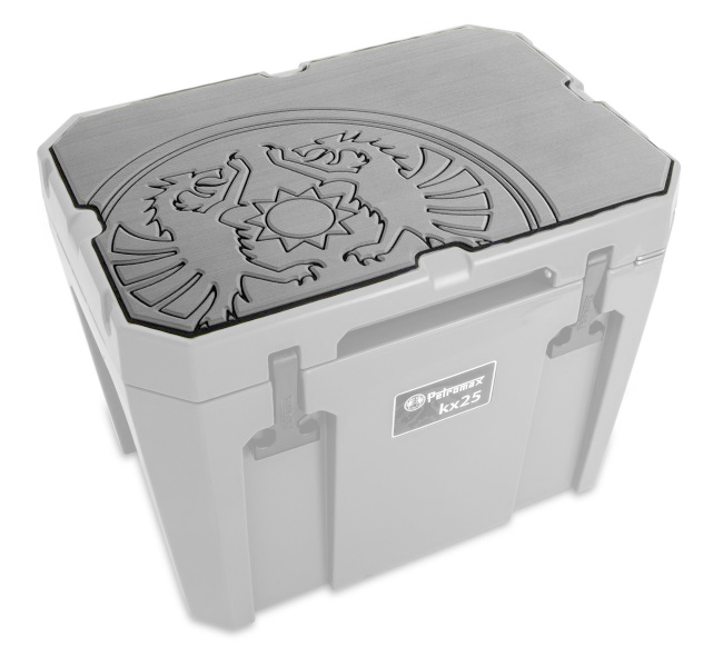Petromax Haft-Auflage für Kühlbox kx25 grau mit Drachenemblem
