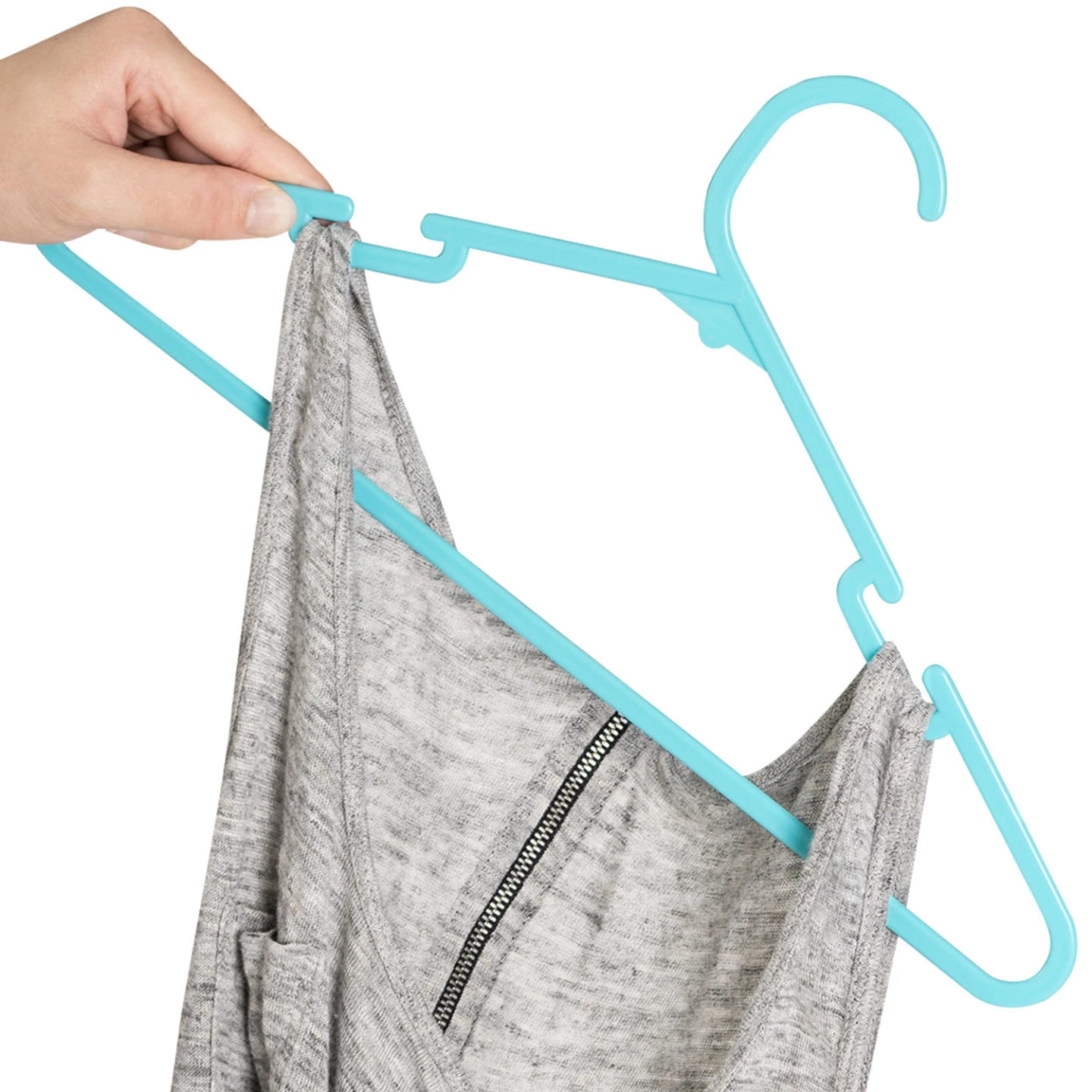 Séchoir à linge vertical pliable 3 niveaux OPTIMUM capacité 30M avec tringle télescopique ceintres et pinces blanc et bleu