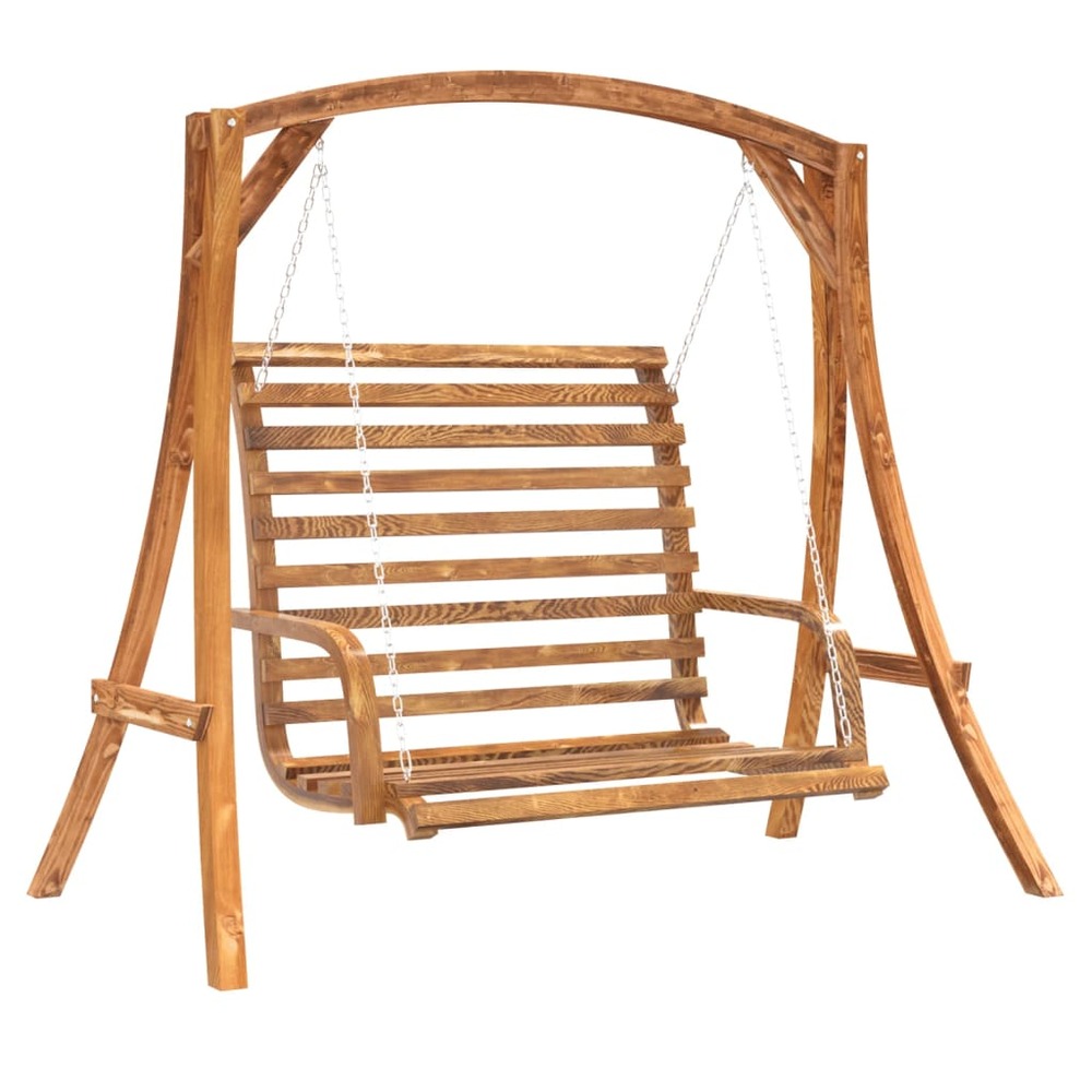 Balancelle bois massif d'épicéa avec finition en teck