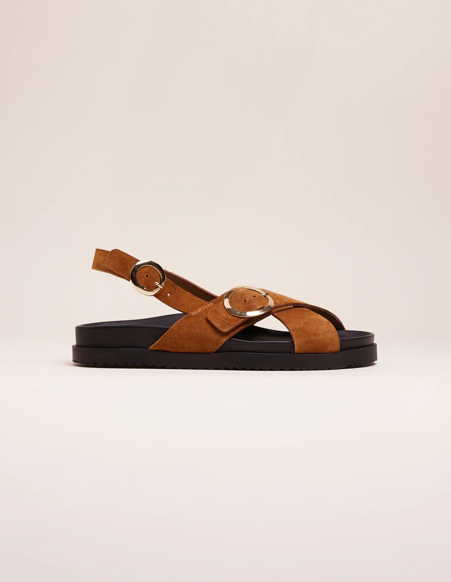 Sandales Astrid - Suède ambre