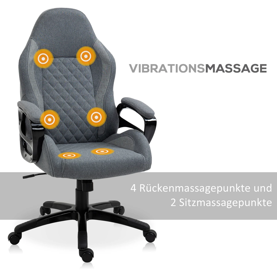 Vinsetto Bürostuhl mit Massagefunktion grau