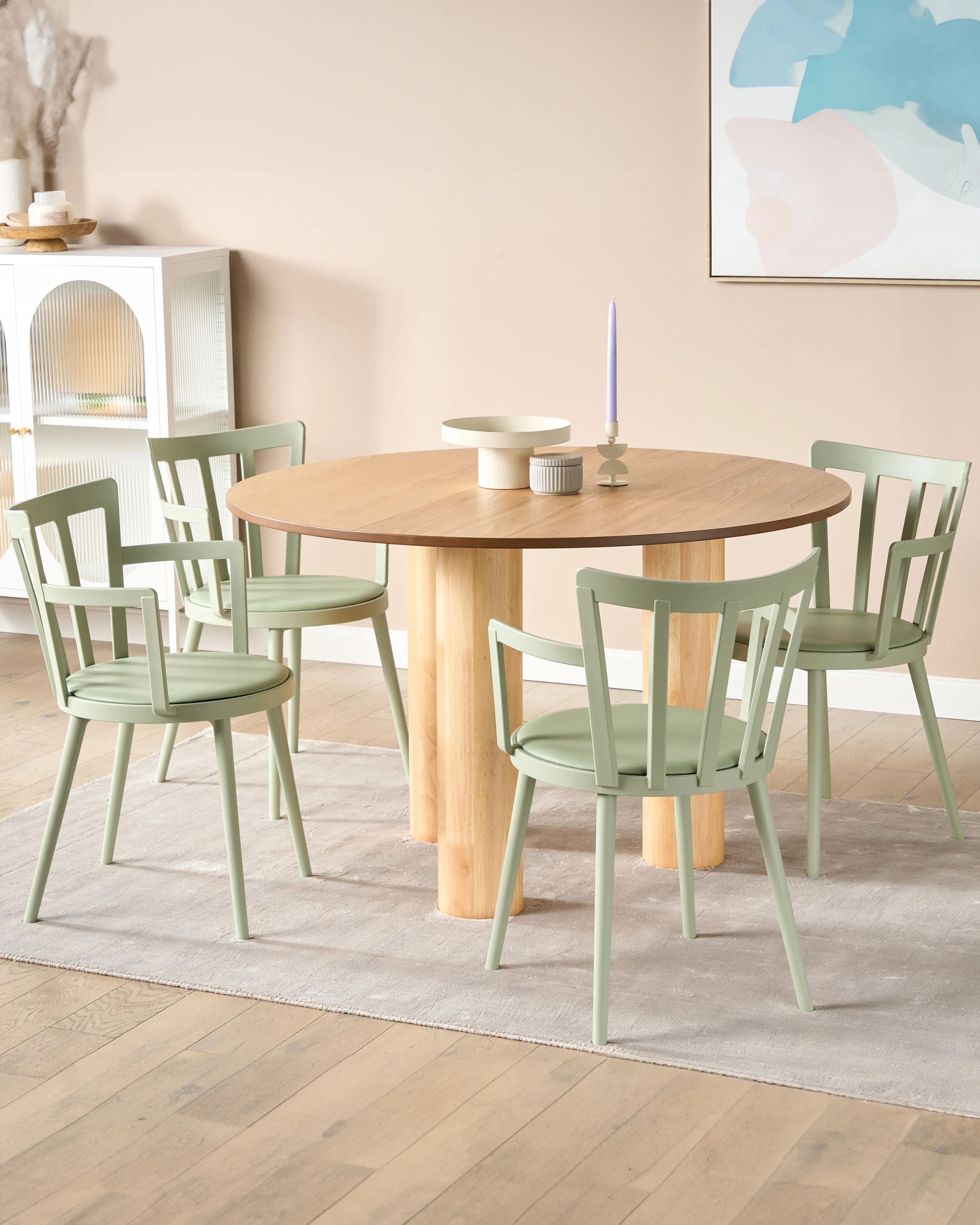 Set van 4 eetkamerstoelen MORILL Lichtgroen