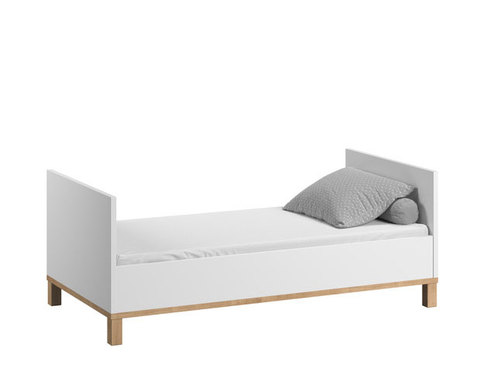 Lit 70x140 cm ALTITUDE Blanc/Bois - VOX