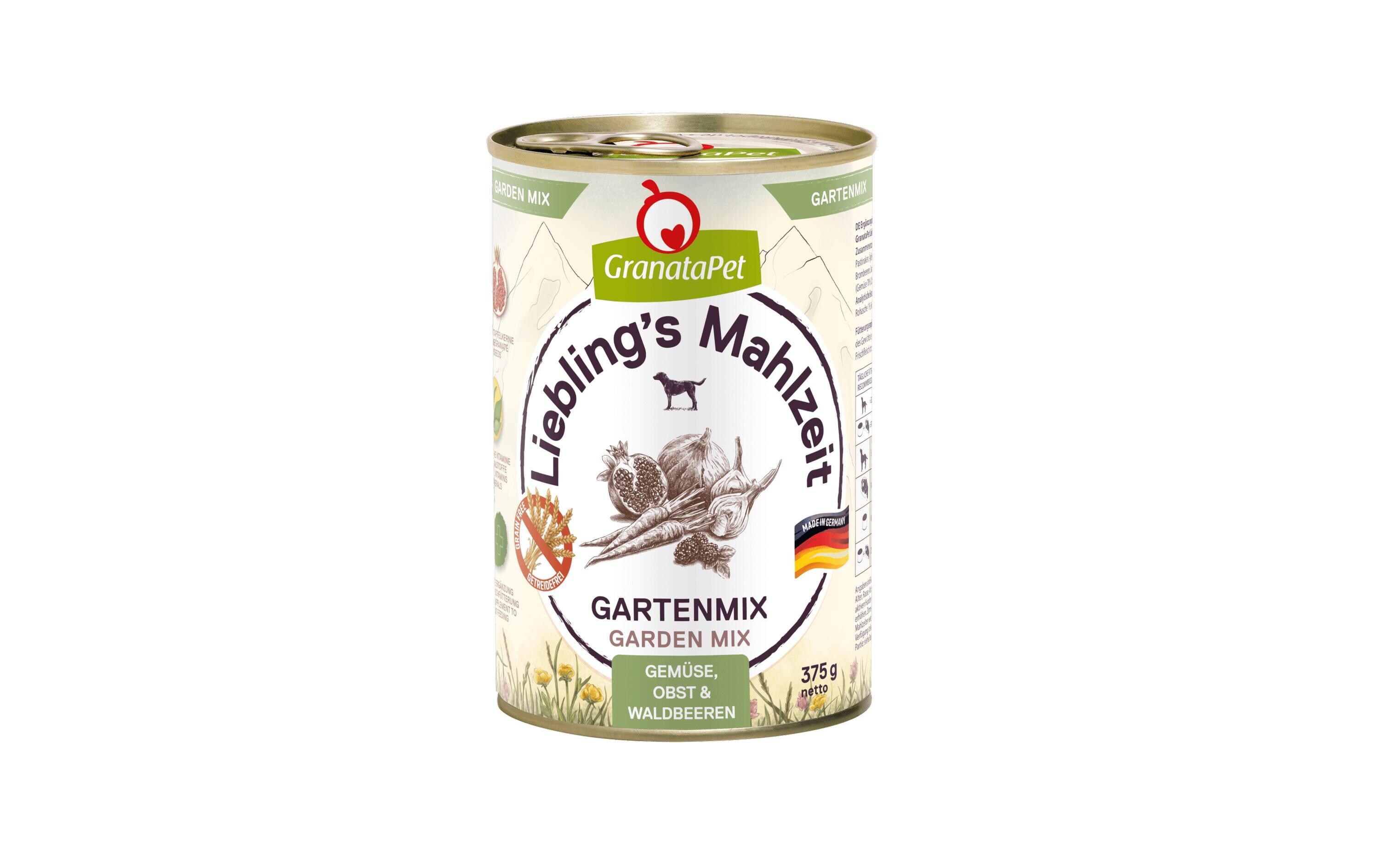 Nassfutter Liebling´s Mahlzeit PUR Gartenmix 375 gErgänzungsfuttermittel für ausgewachsene Hunde