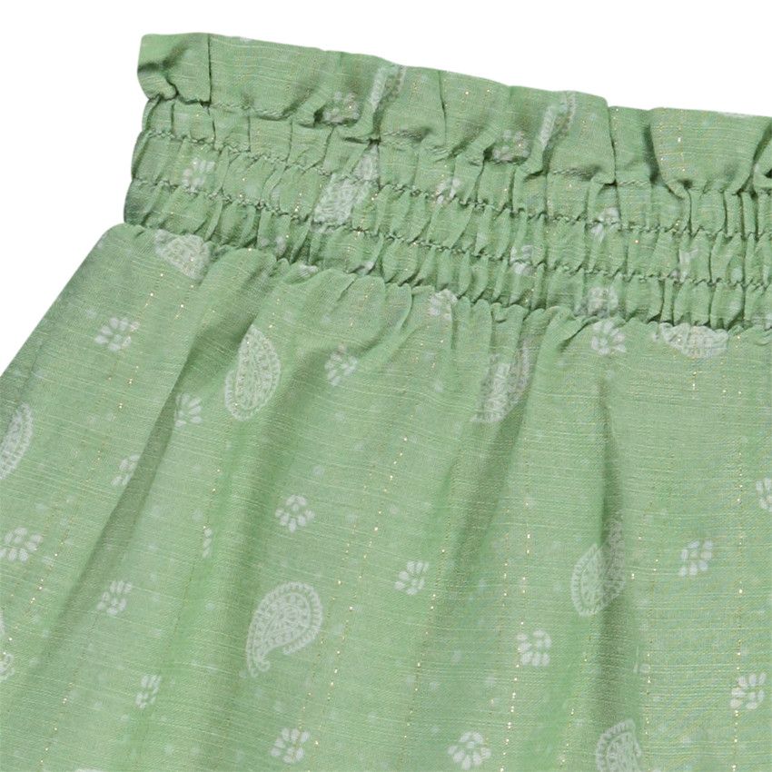 Short ample brillant imprimé cachemire pour fille - Vert