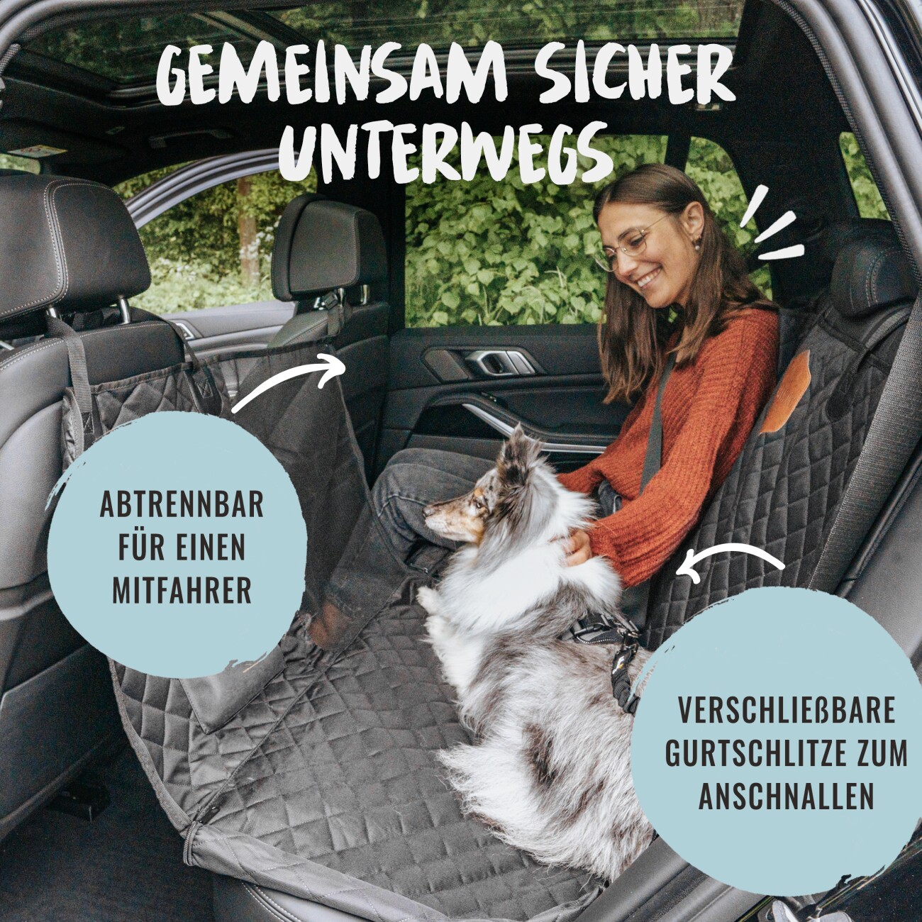 Rudelkönig Autoschondecke Rückbank für Hunde