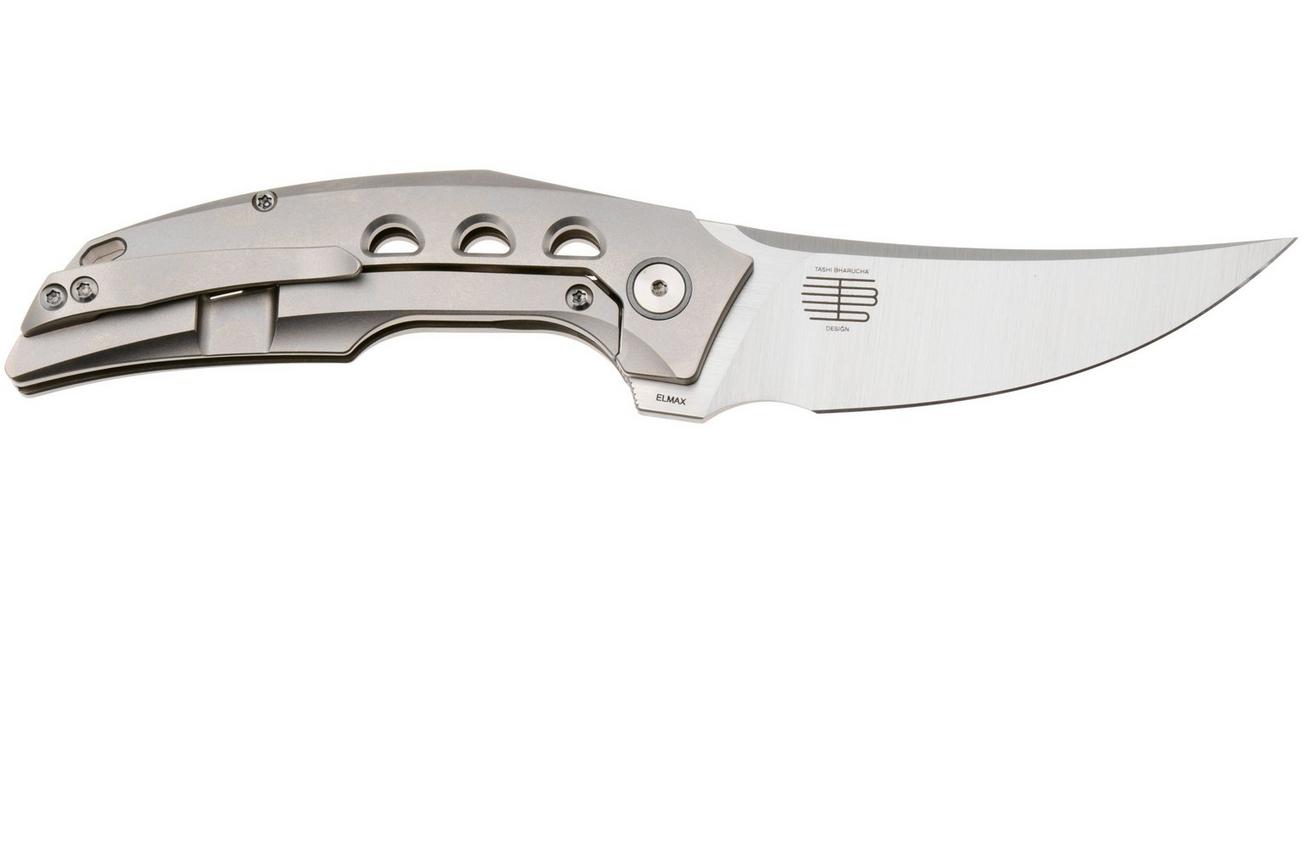 Reate Velocity Satin Elmax, Bead Blasted Titanium, zakmes, Tashi Bharucha design