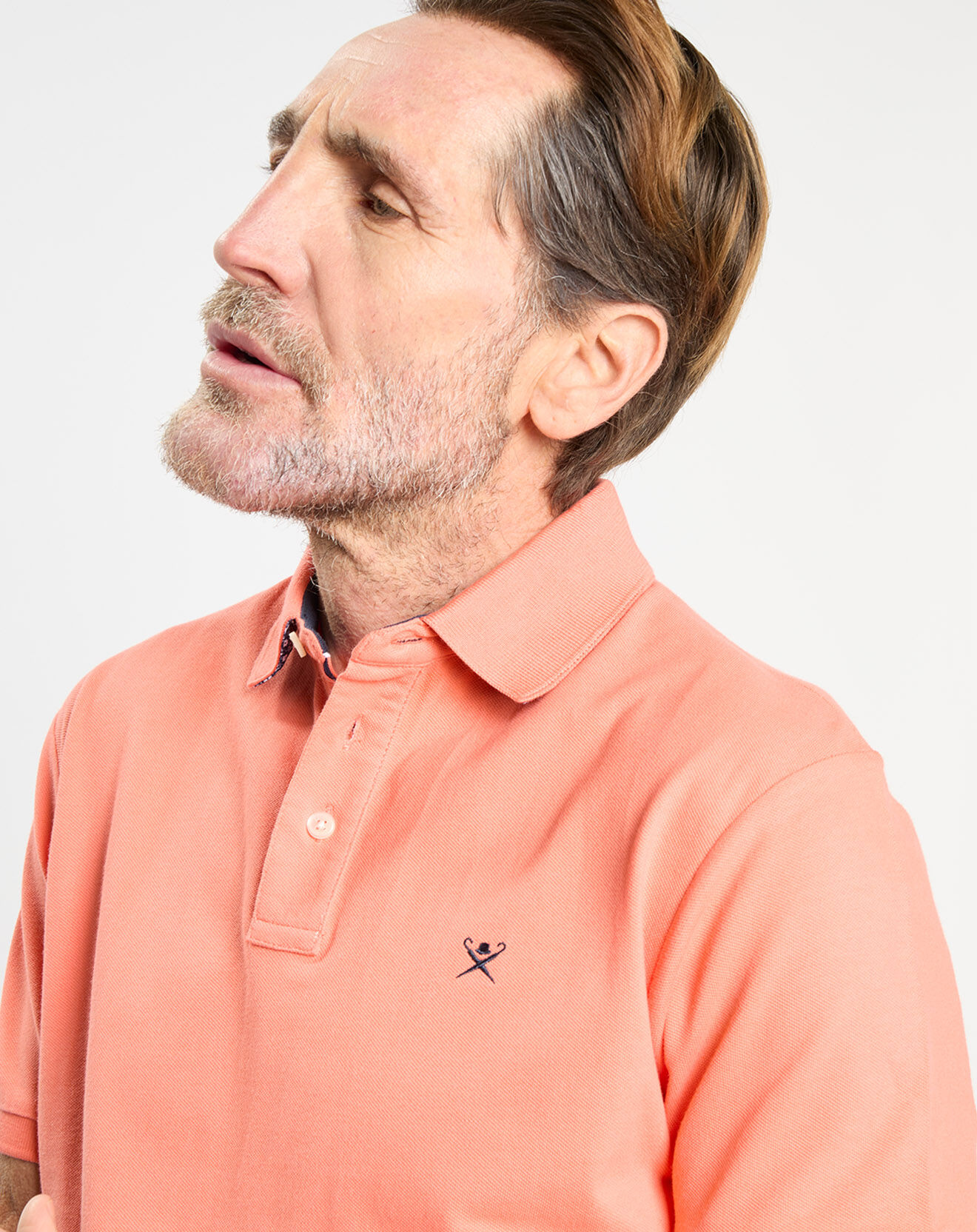 Hackett London Polo Regular Fit uni piqué orange moyen