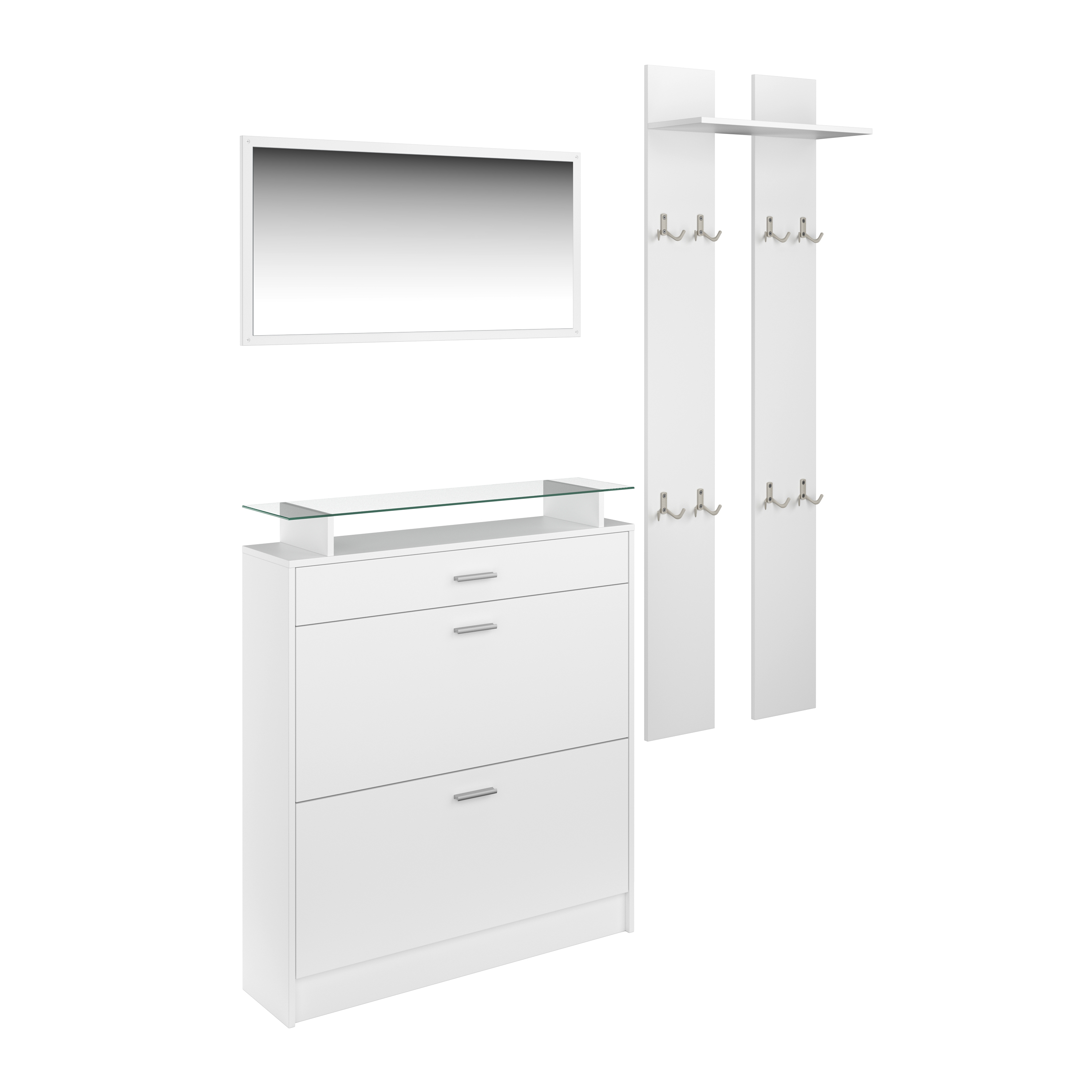Garderobe Set KASPER 3-teilig weiss
