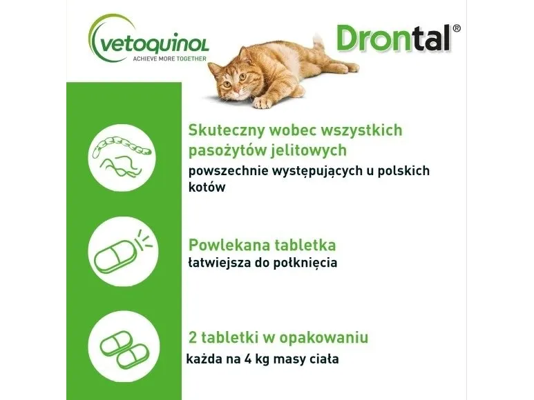 VETOQUINOL Drontal - anti-parasit tabletter til katte - 2 stk.