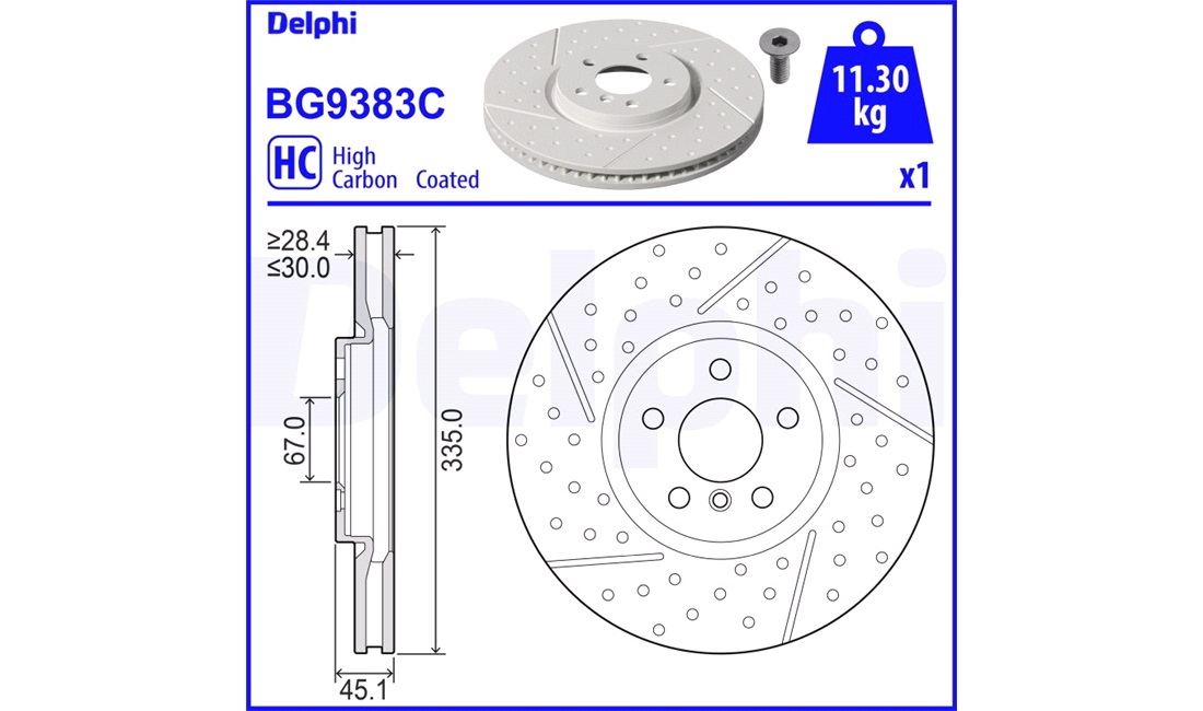 335 x 30 mm