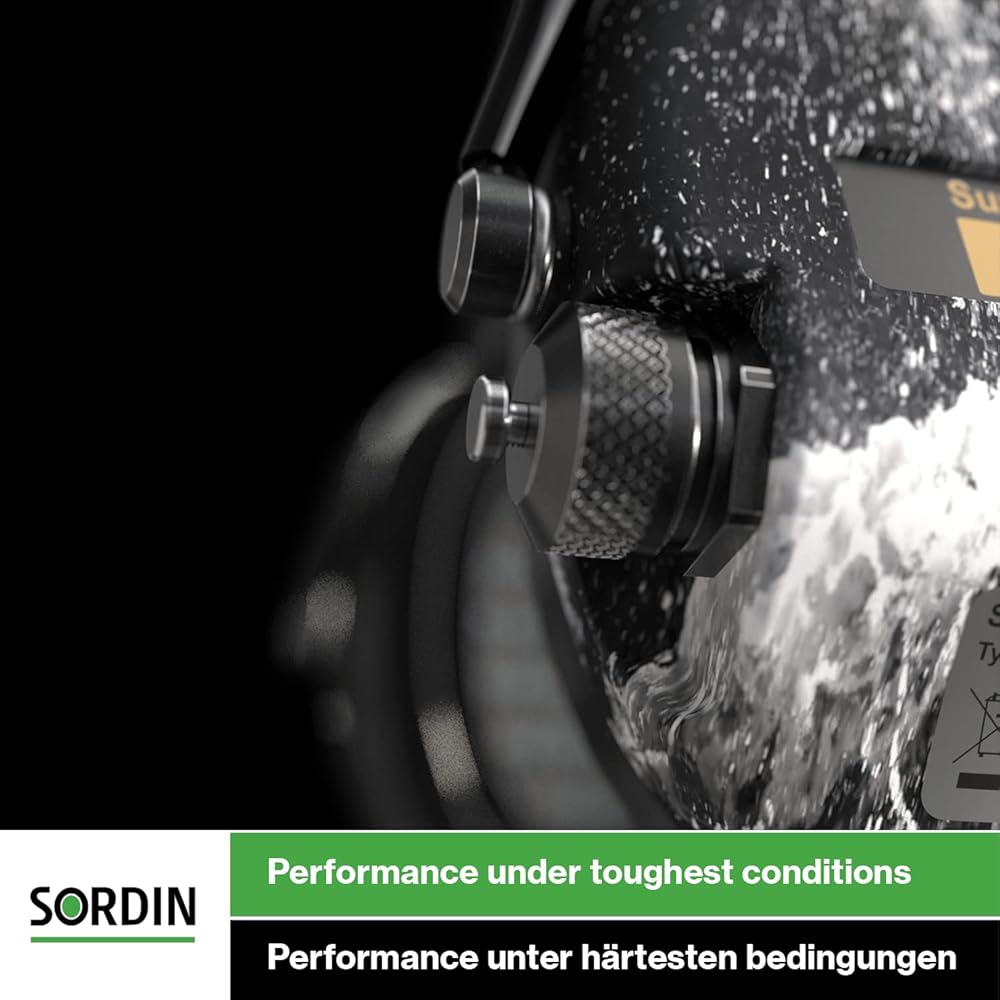Sordin Pro X LED Casques Antibruit électroniques à Forte Atténuation 75302-X-07 - Protection Auditive - Coussins en Gel - Coques d'oreilles Vertes : Bricolage