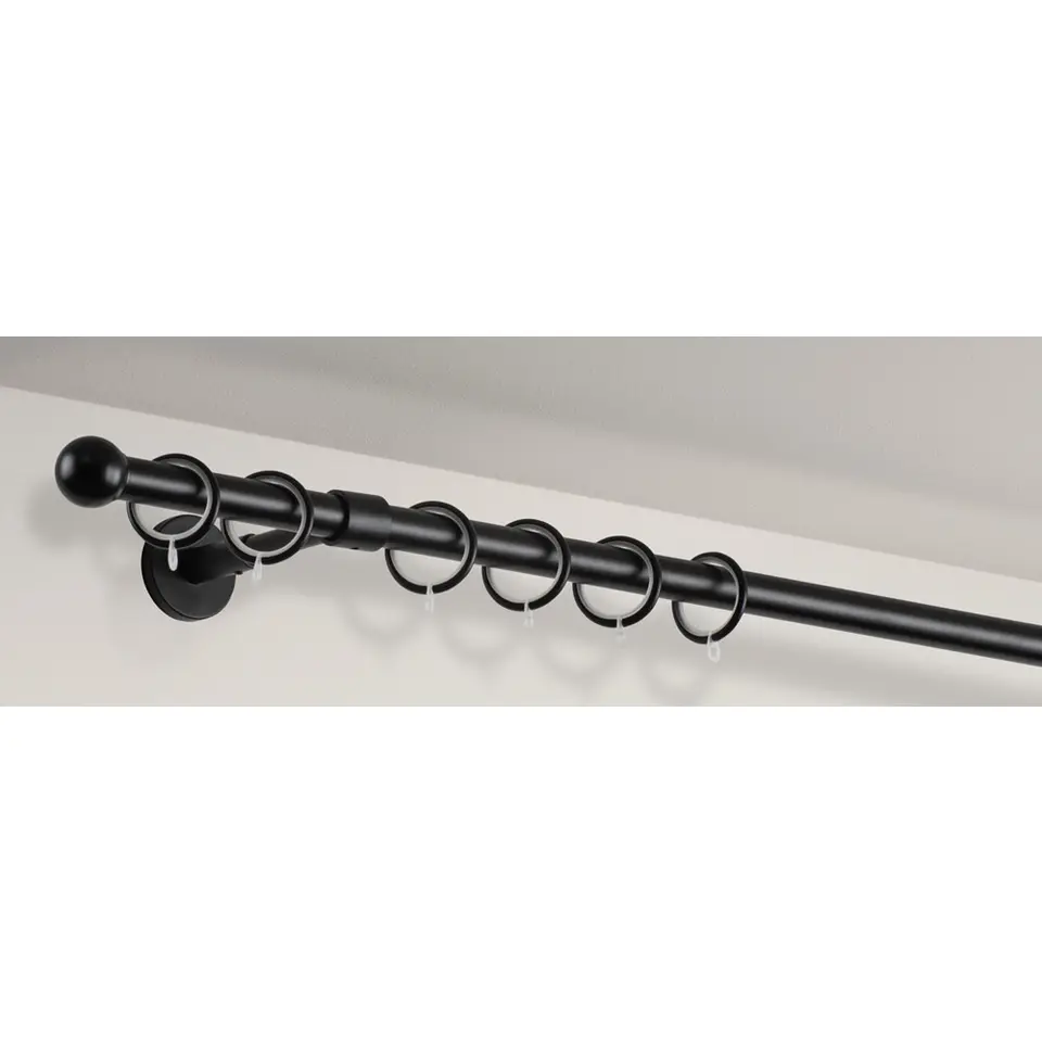 1 Steun Inkortbaar 7-15cm Ø20mm - zwart
