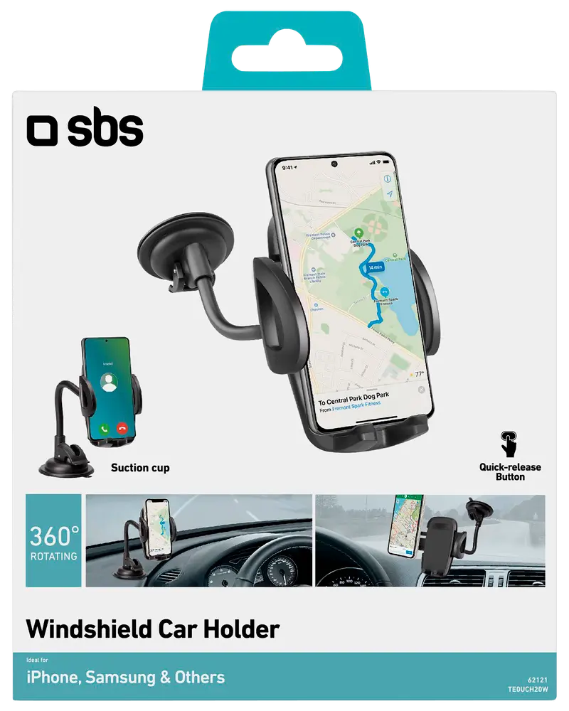 Mobilholder med sugekop til bil