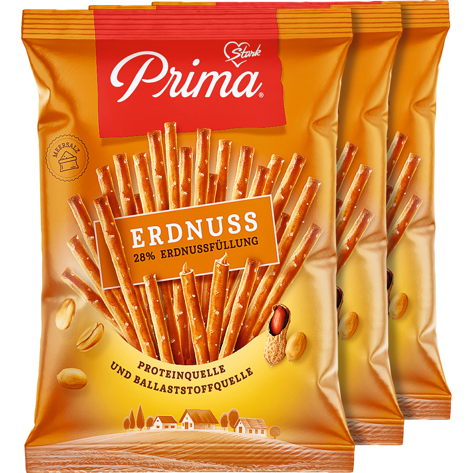 Prima Salzstangen Erdnussfüllung 3 x 100 g