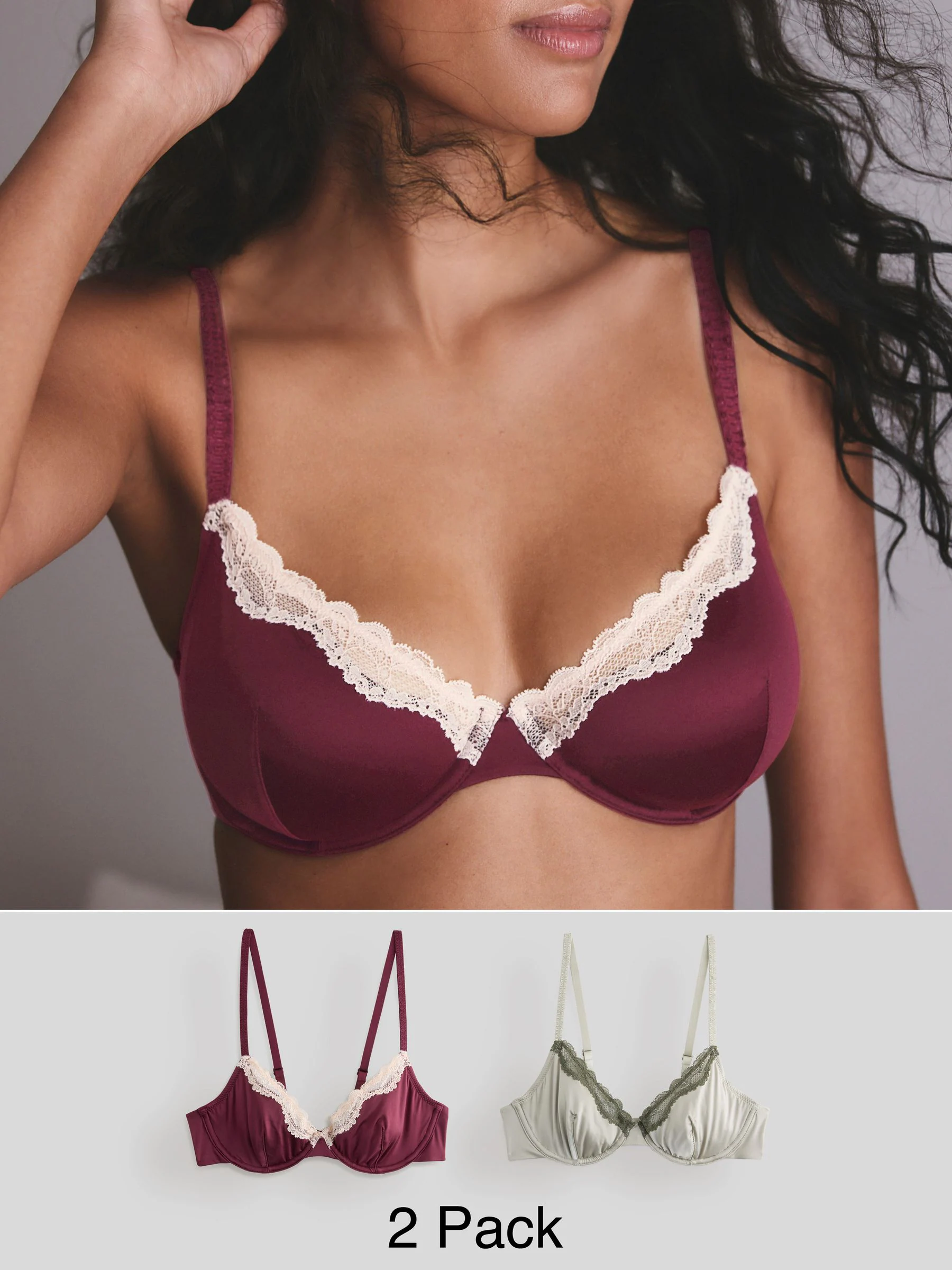 Plum/Green - High Shine Bra