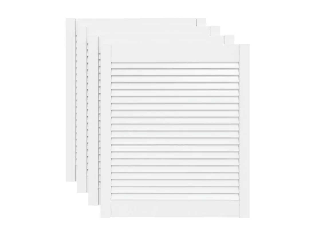 Portes d'armoire à persiennes 4 pcs blanc 69x59,4 cm pin massif