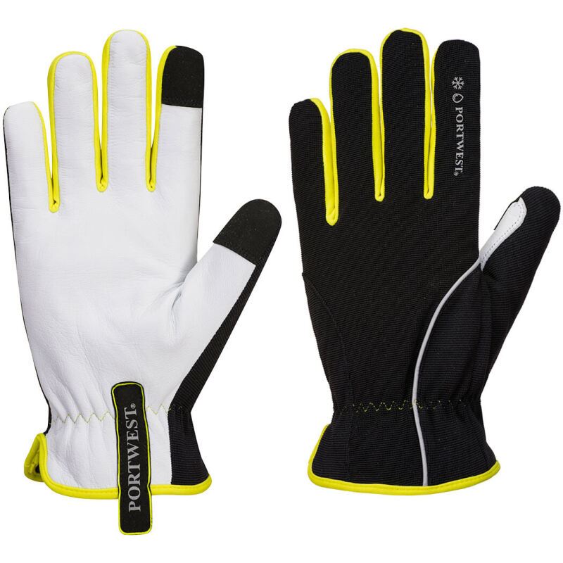 Portwest Gant Hiver PW3, noir/jaune - La paire