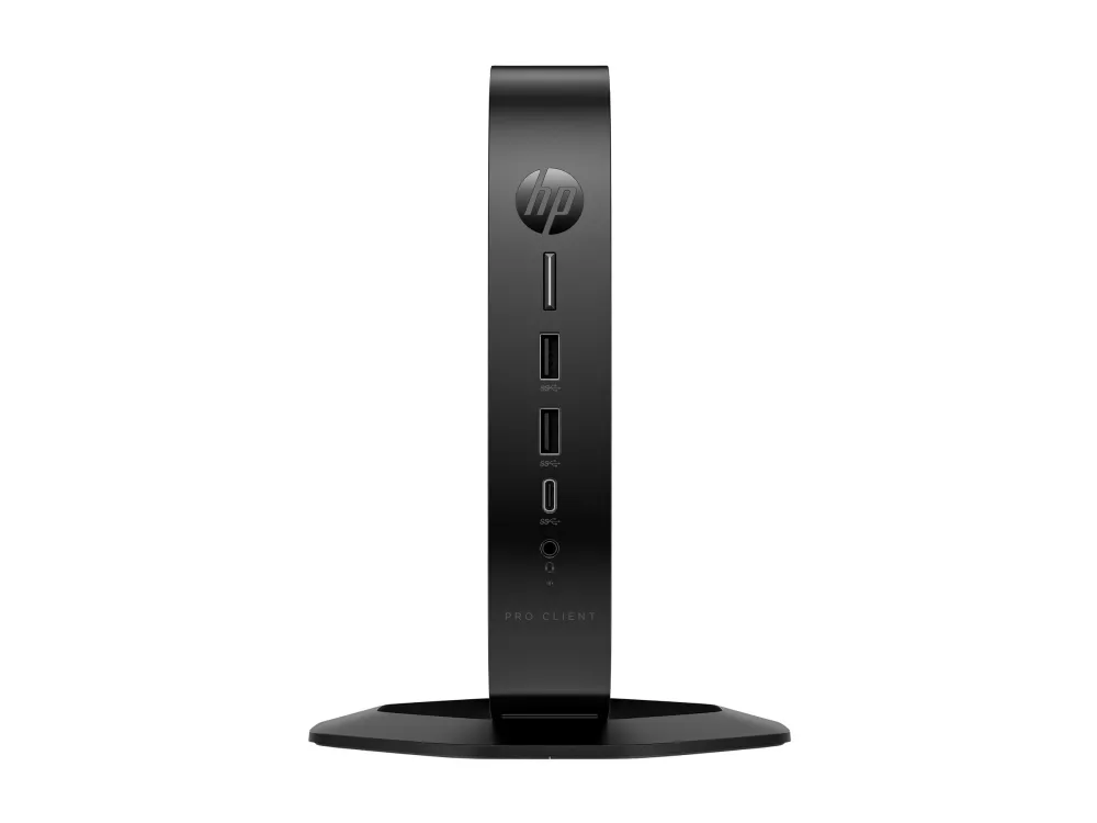 HP Pro t550 - Tynd klient - USFF 1 x Celeron J6412 / op til 2.6 GHz - RAM 4 GB - flash 32 GB - eMMC - UHD Graphics - Gigabit Ethernet - HP ThinPro - skærm: ingen - tastatur: tysk