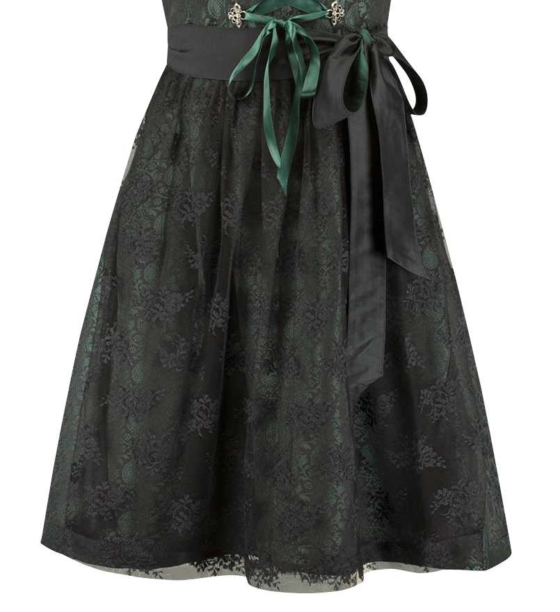 Zwart Groene Dirndl Jurk Oktoberfest Dames Jaquard