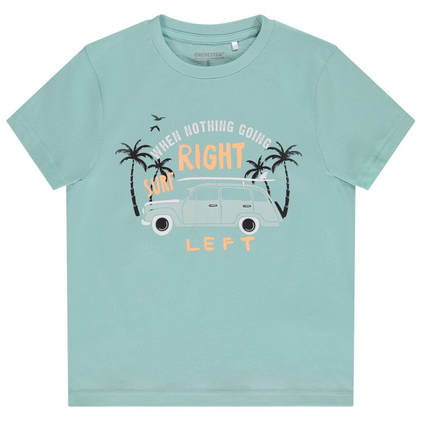 T-shirt manches courtes en jersey avec print fantaisie pour garçon - Vert