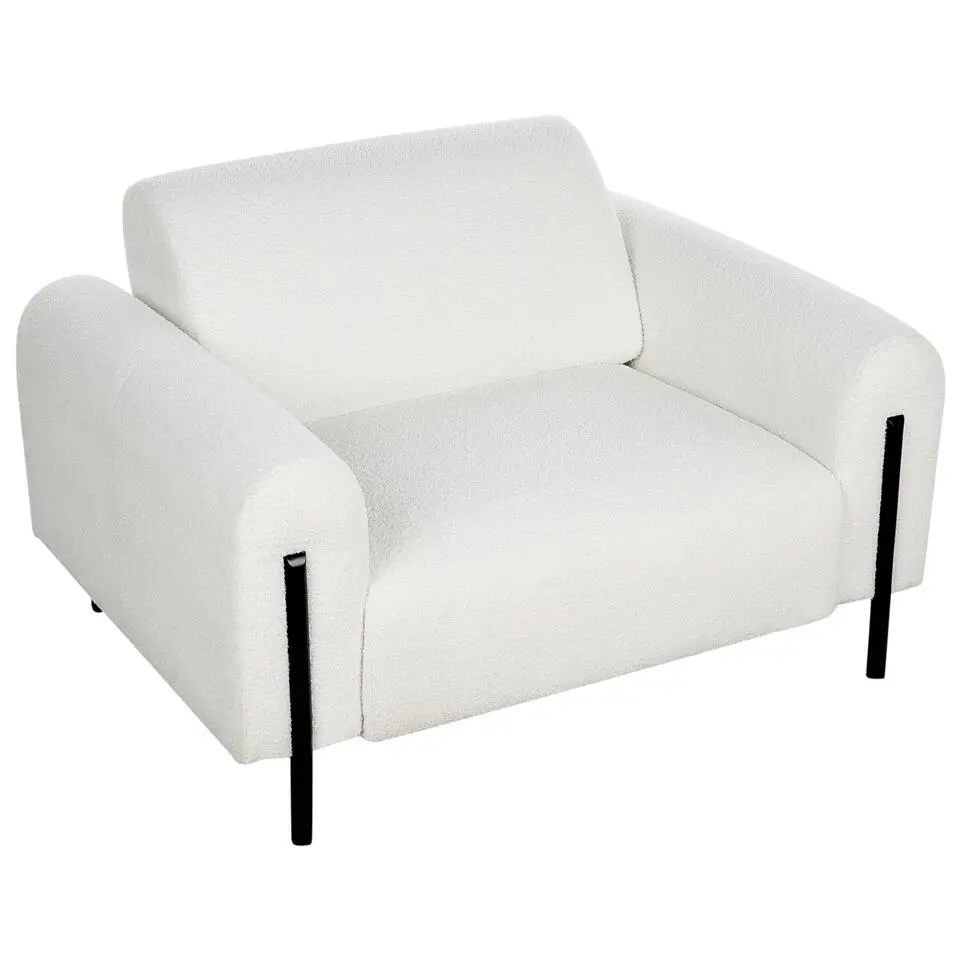 ASKIM - Fauteuil - Wit - Bouclé