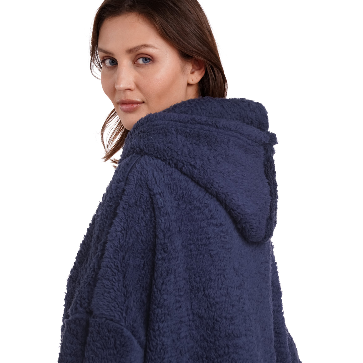 Gina Benotti Damen Hoodie-Decke aus weichem Plüsch dunkelblau