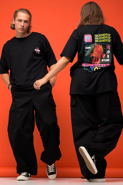 Cargopants, Straight Legs, Elastikbund, Saum-Kordelzug, Unisex