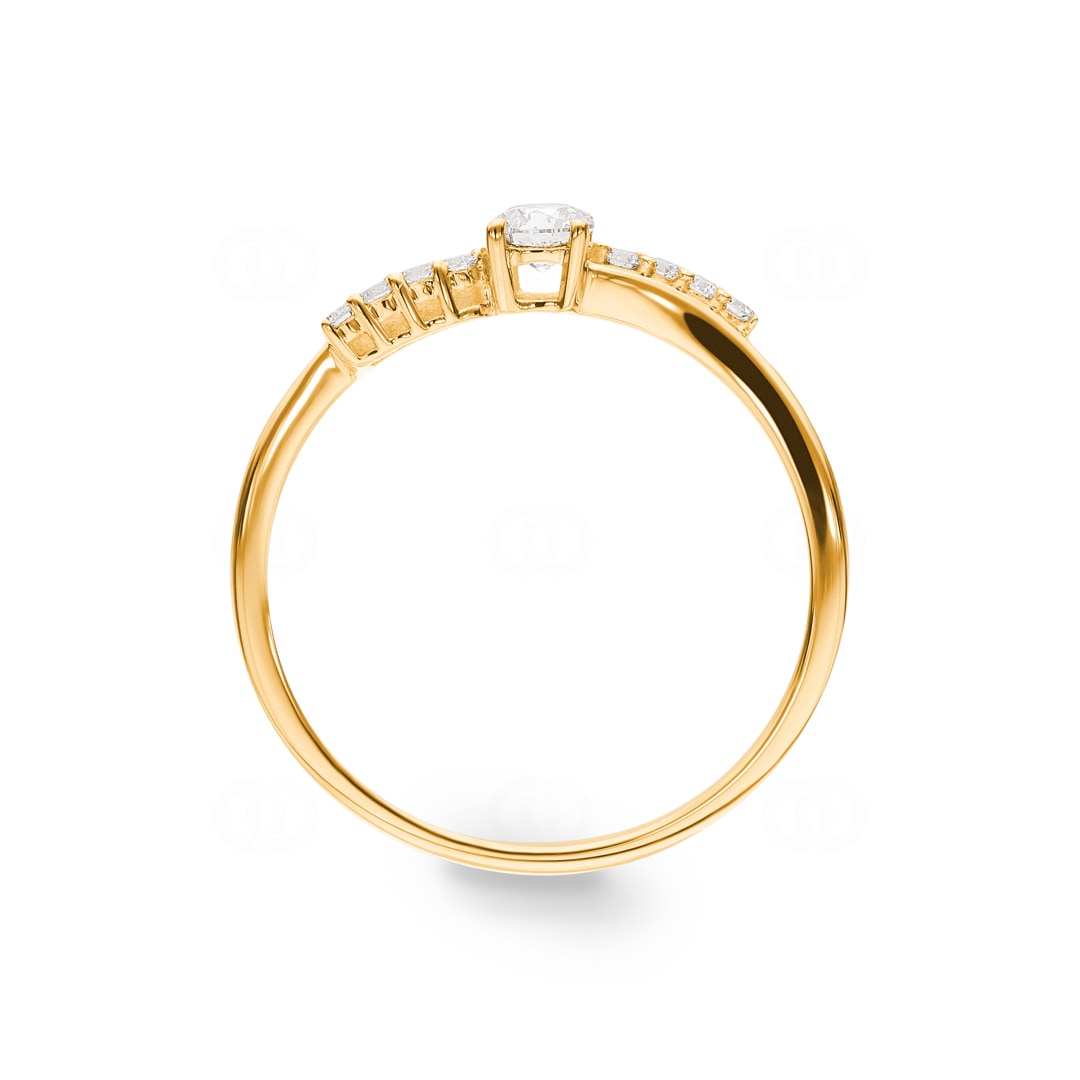 0.25 Karat Diamantring 750/18 K Gelbgold