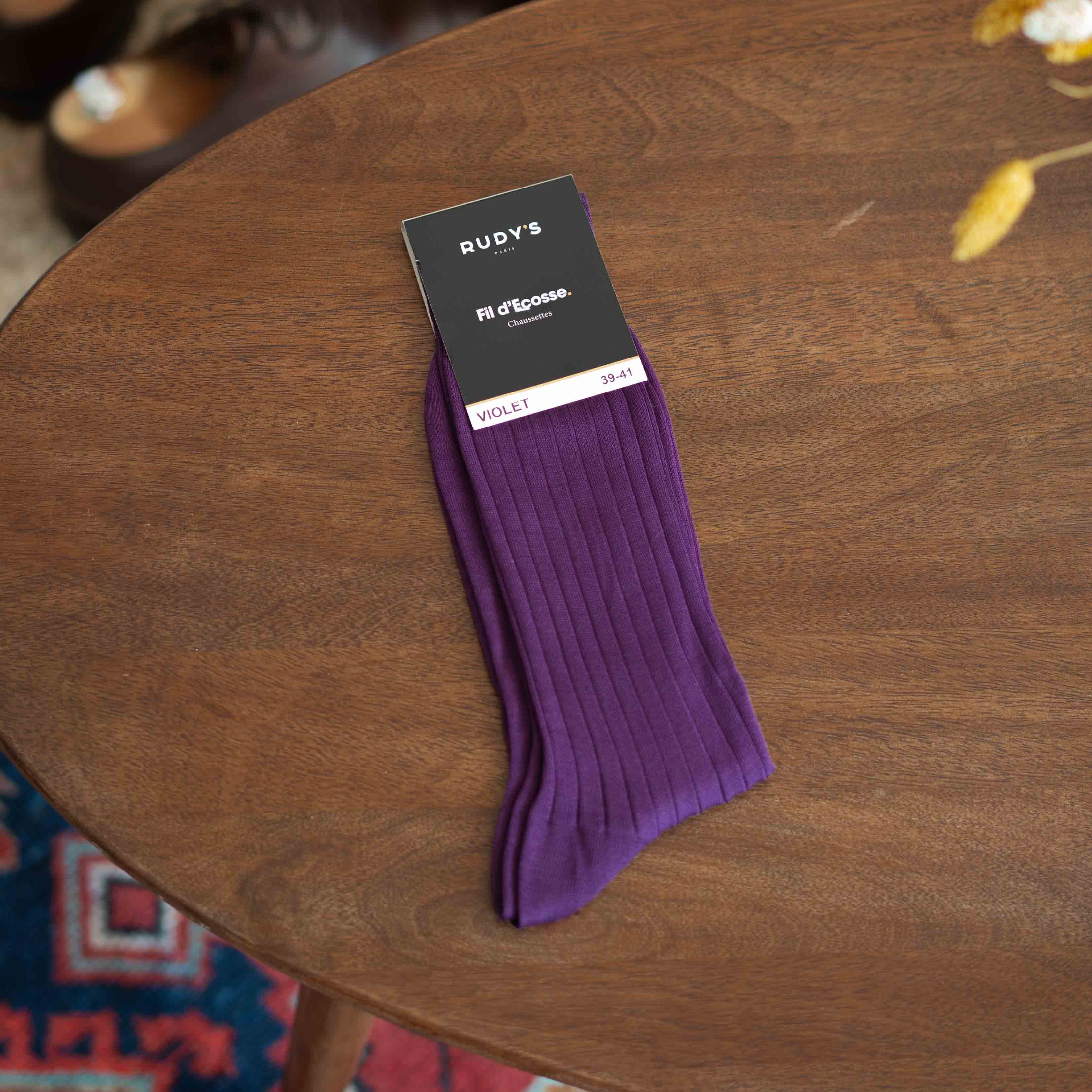 Chaussettes Fil D'Ecosse Violet-Chaussettes fil d'Ecosse