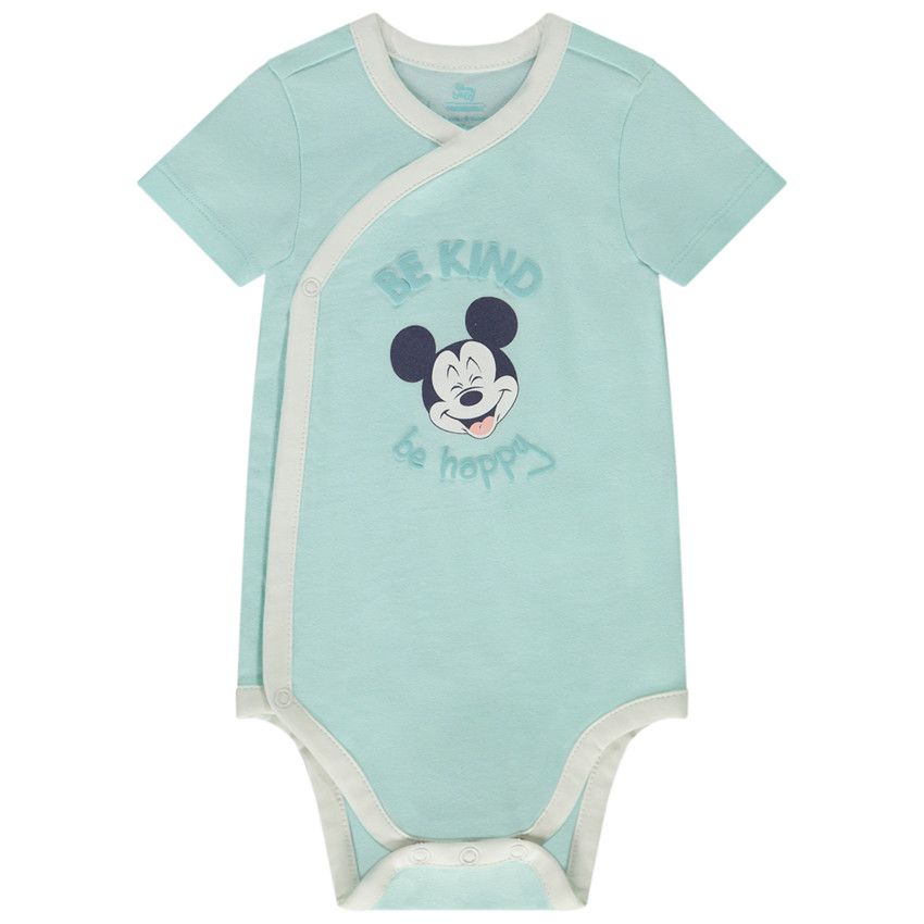 Lot de 3 bodies manches courtes Mickey Disney pour bébé garçon - Ecru