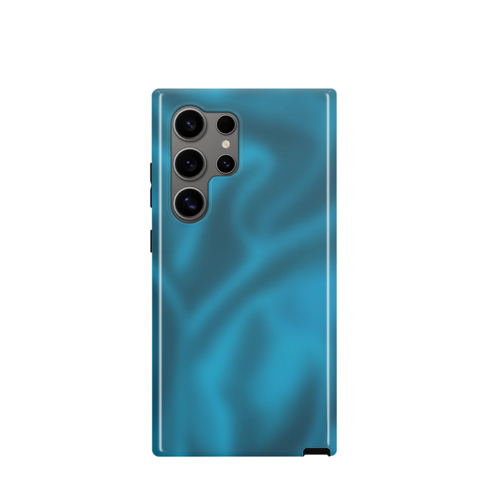 Samsung Galaxy S24 Ultra Hybrid (Kunststoff / Gummi) Hülle Seidenglanz 2 - Blau
