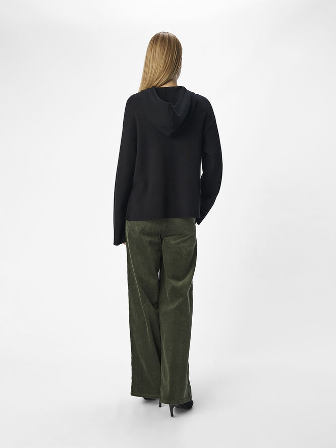 Object OBJREYNARD L/S LO KNIT HOODIE DIV Black