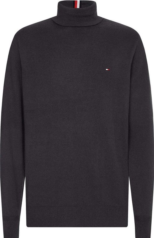 Tommy Hilfiger - Pima Org Ctn Cashmere Roll Neck - Coltrui - Grijs