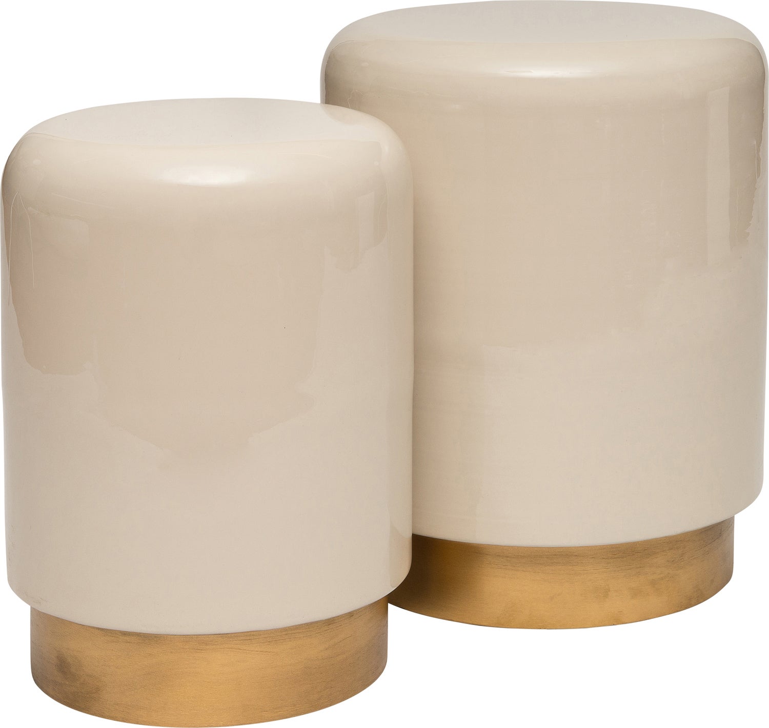 Intratuin poef Glazuur crème / goud D 35 H 40 cm