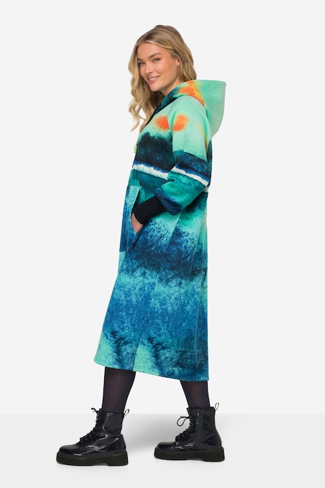 Kapuzen Sweatkleid bedruckt