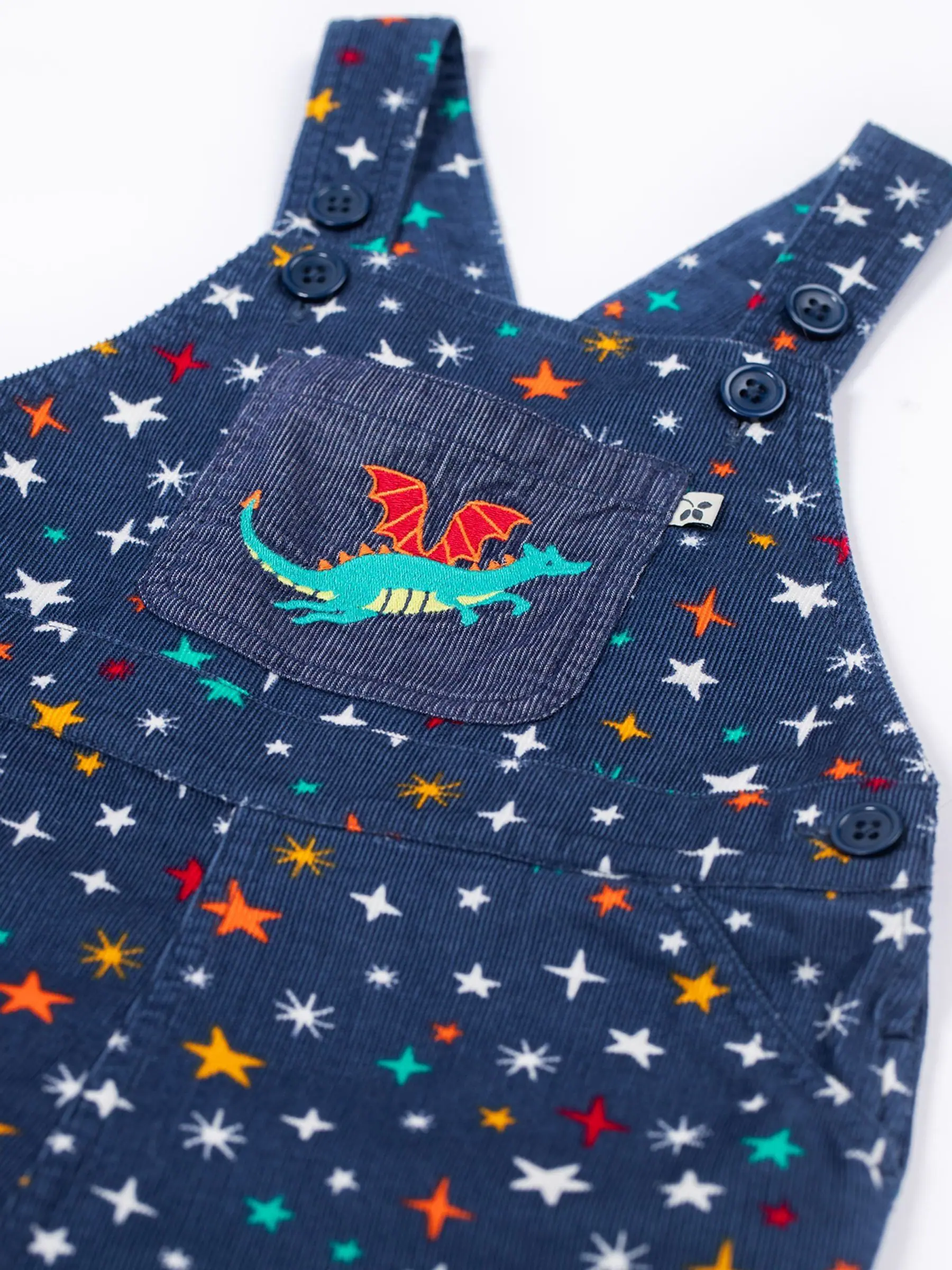 Frugi Blue Durgan Printed Dungaree