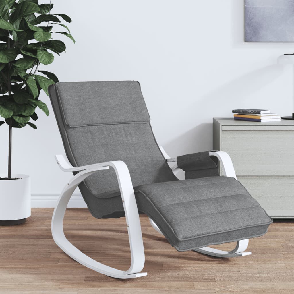vidaXL Schommelstoel, Donkergrijs, Bekleed met Stof