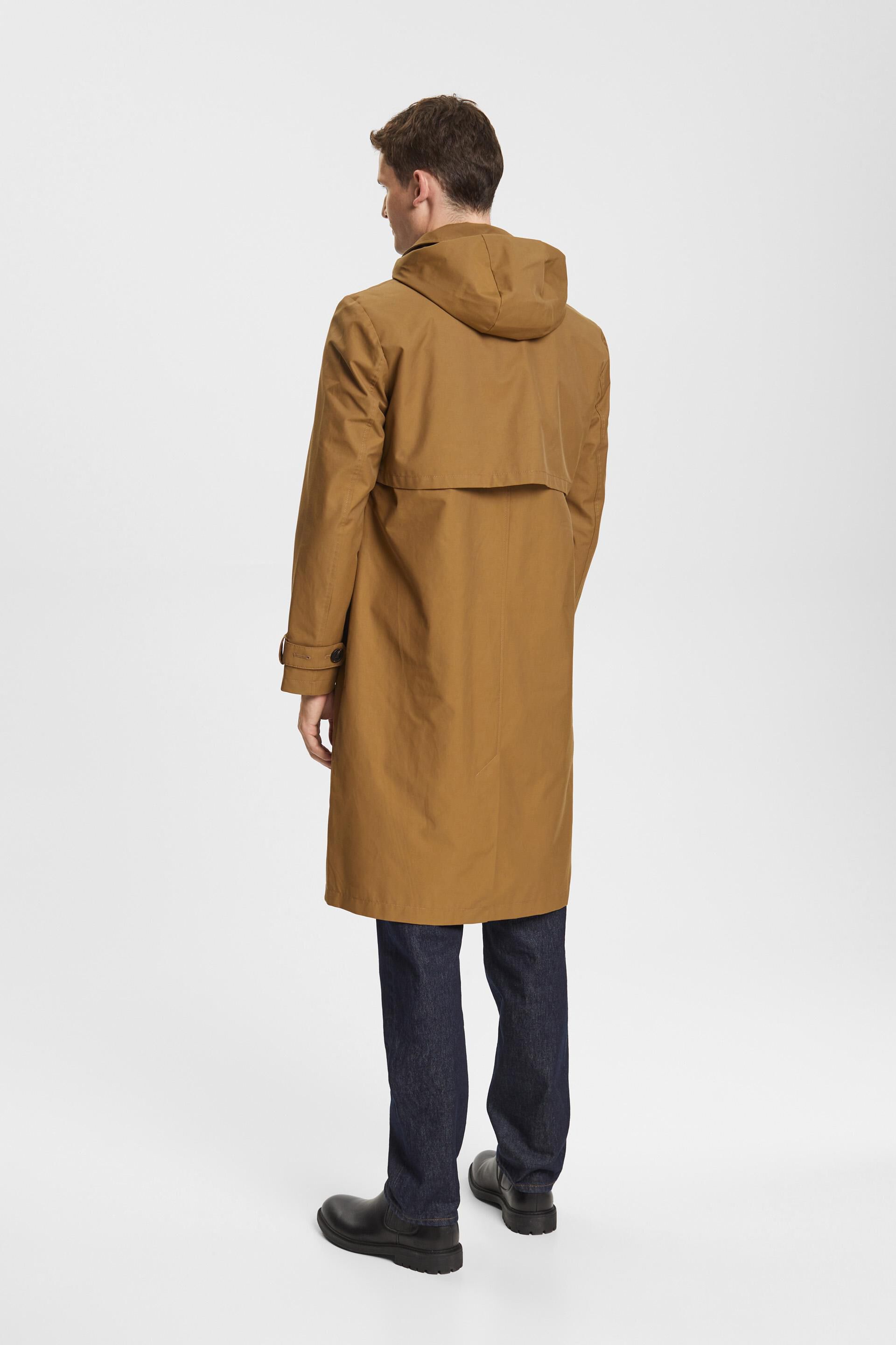 Trench-coat à capuche amovible