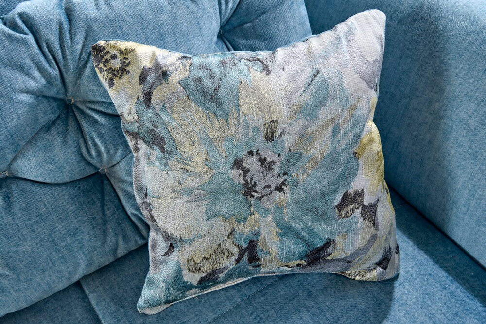 riess-ambiente Ecksofa MARRAKESCH - 245cm aqua blau Samt Metallfüße inklusive Kissen