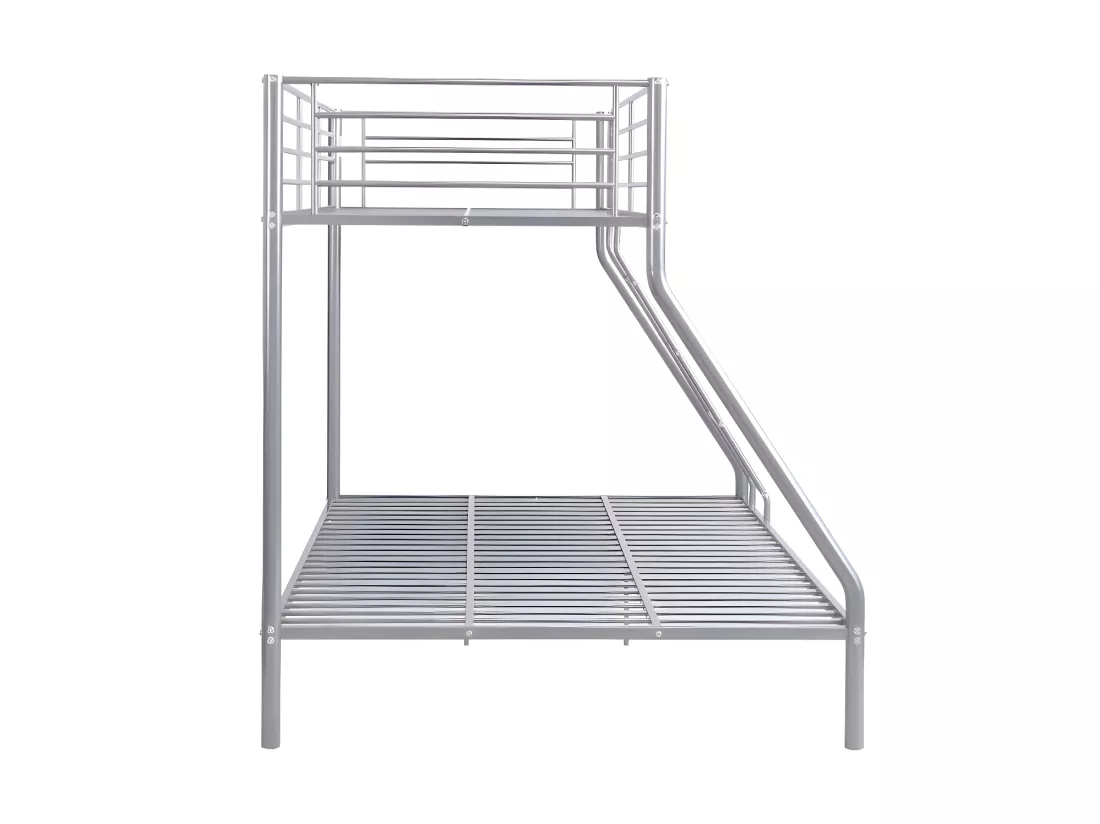 Lits superposés ELEVATIO IV - 90 et 140 x 190 cm - Acier - Argent + matelas