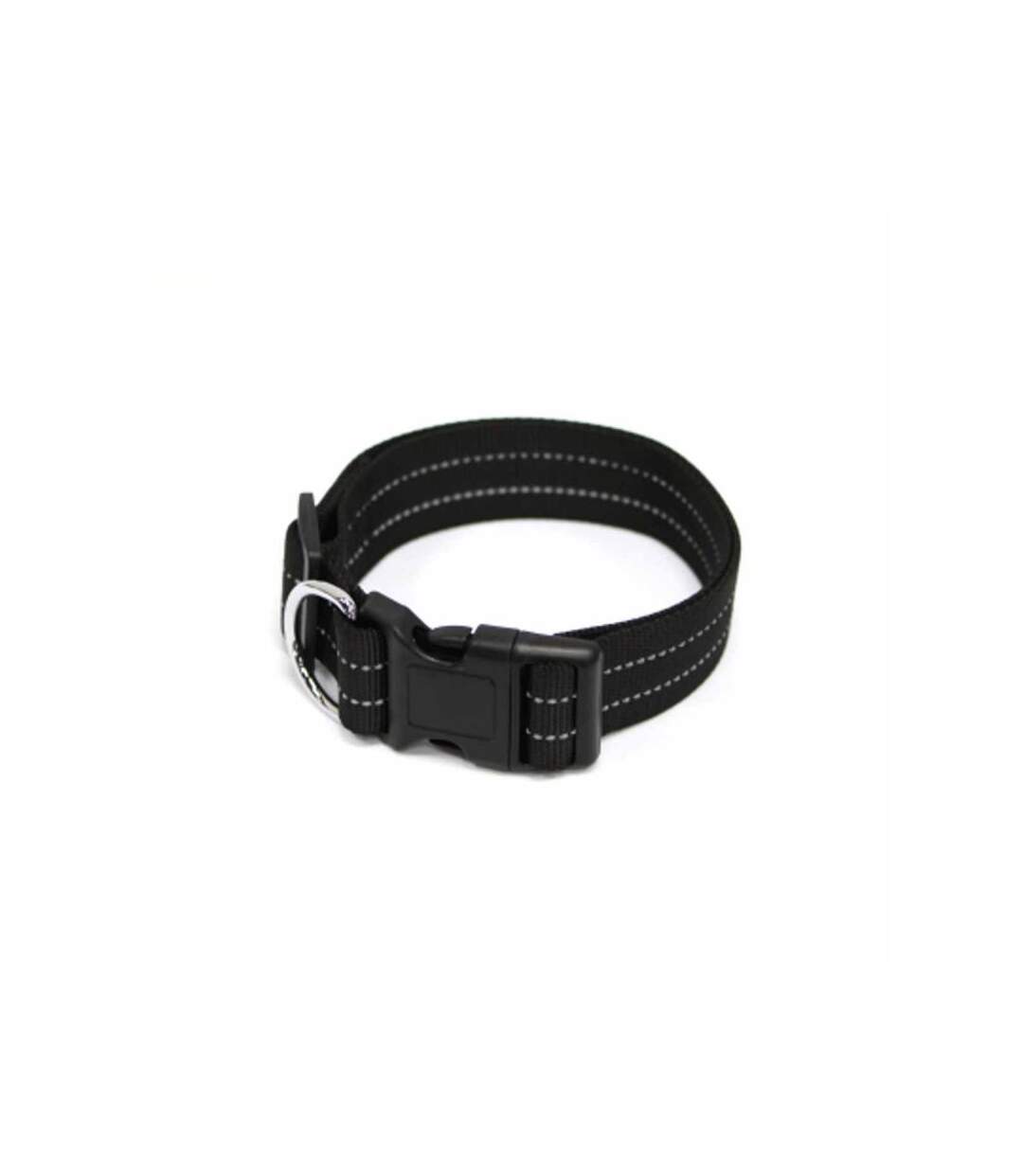 Paris Prix - Collier Réglable coutures Réfléchissantes 70cm Noir